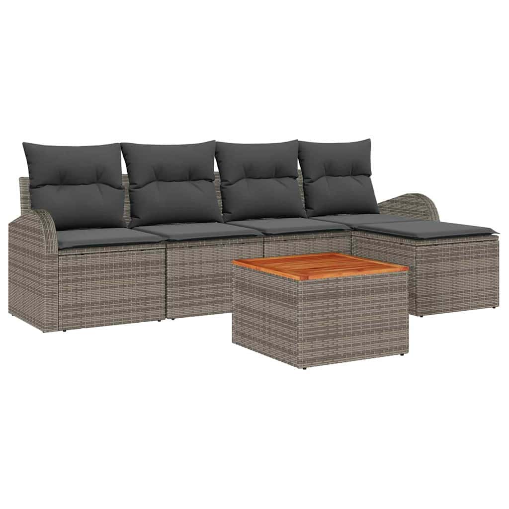 Garten-Sofa-Set 6 pcs Grau